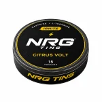 NRG Tins Citrus Volt IGNITE tin on a white studio background
