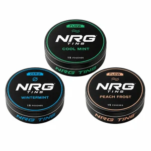 NRG Tins The Fresh Trio, 3 tins on a white studio background.