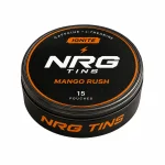 NRG Tins Mango Rush IGNITE tin on a white studio background